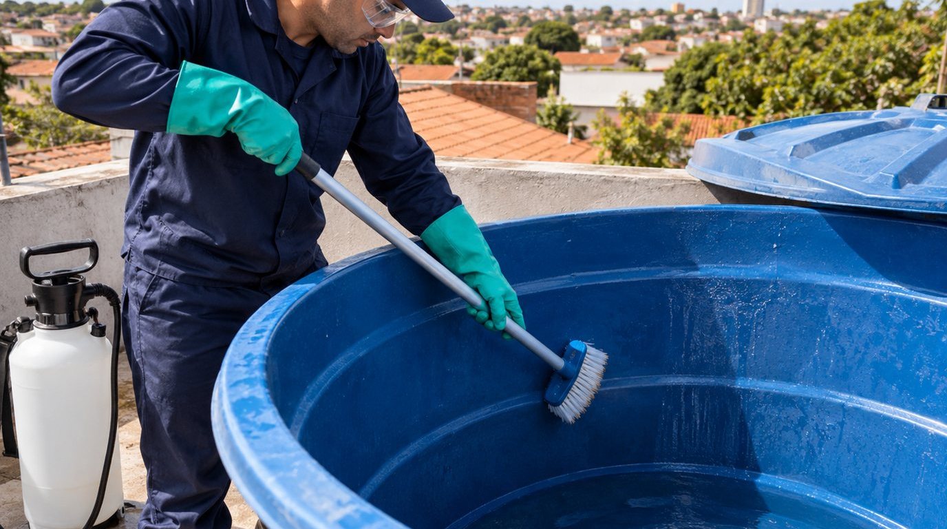 Higienização e Desinfecção da Caixa d'Água em Montes Claros‑MG